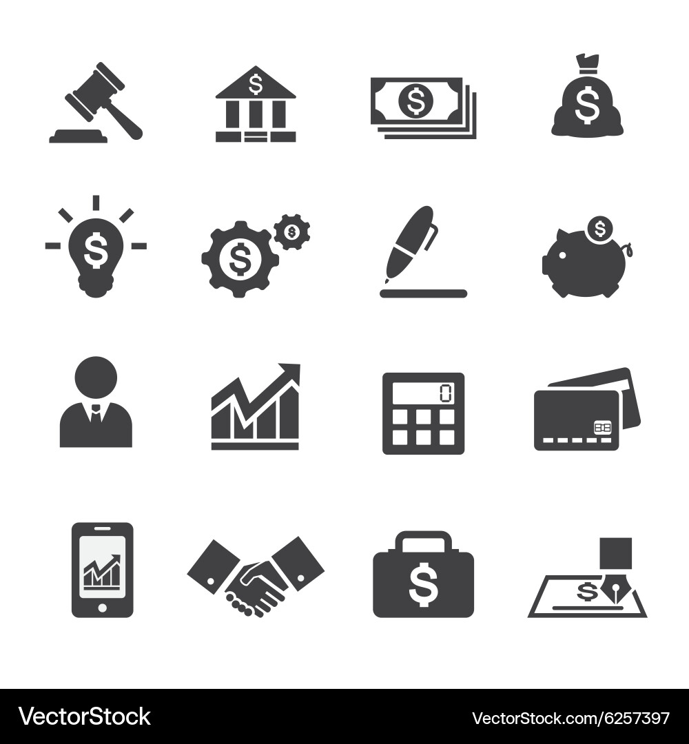Finance & Business Icons vector image