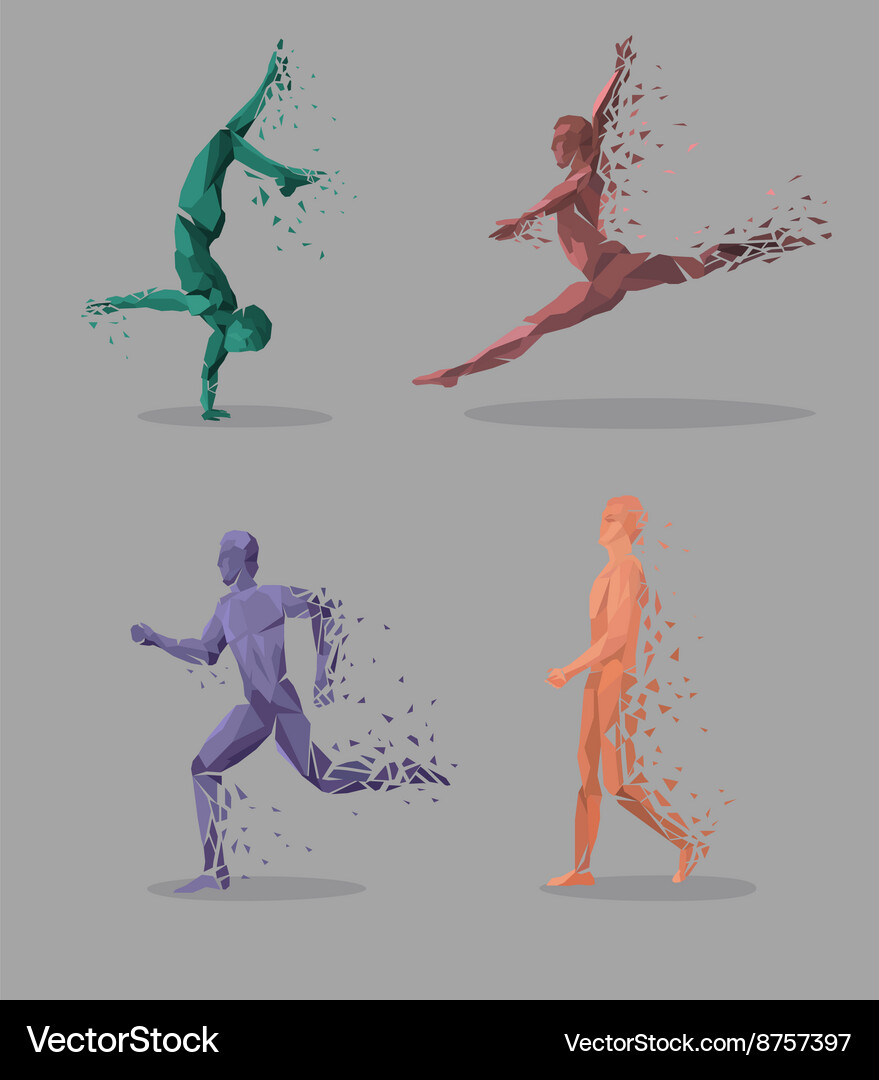 Geometric Particle Run Vector Image