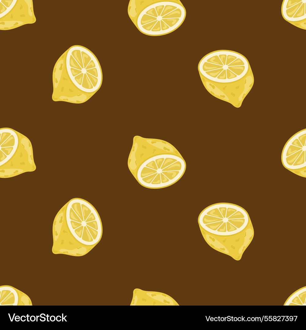 Seamless pattern with large fruits of lemon Vector Image