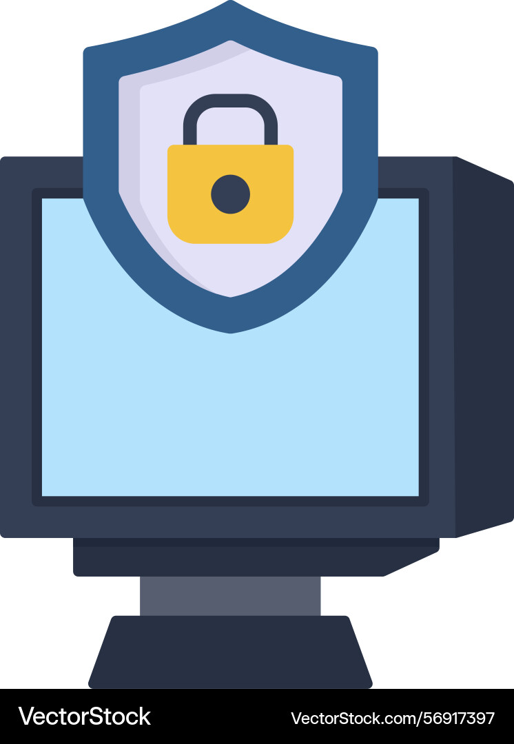 Secure computer icon Vector Image
