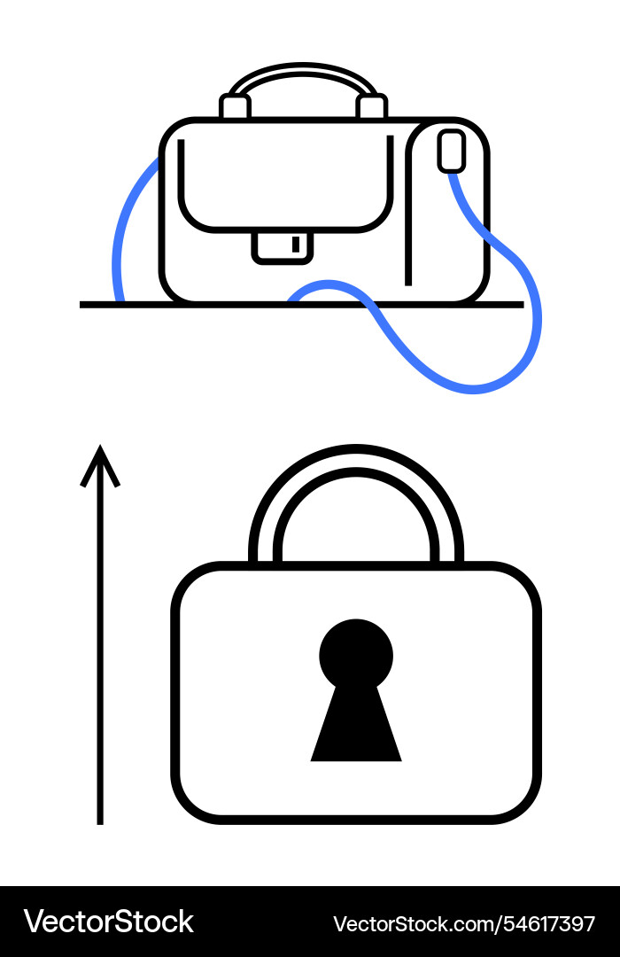 Secure productivity balancing work essentials Secure productivity balancing work essentials vector image