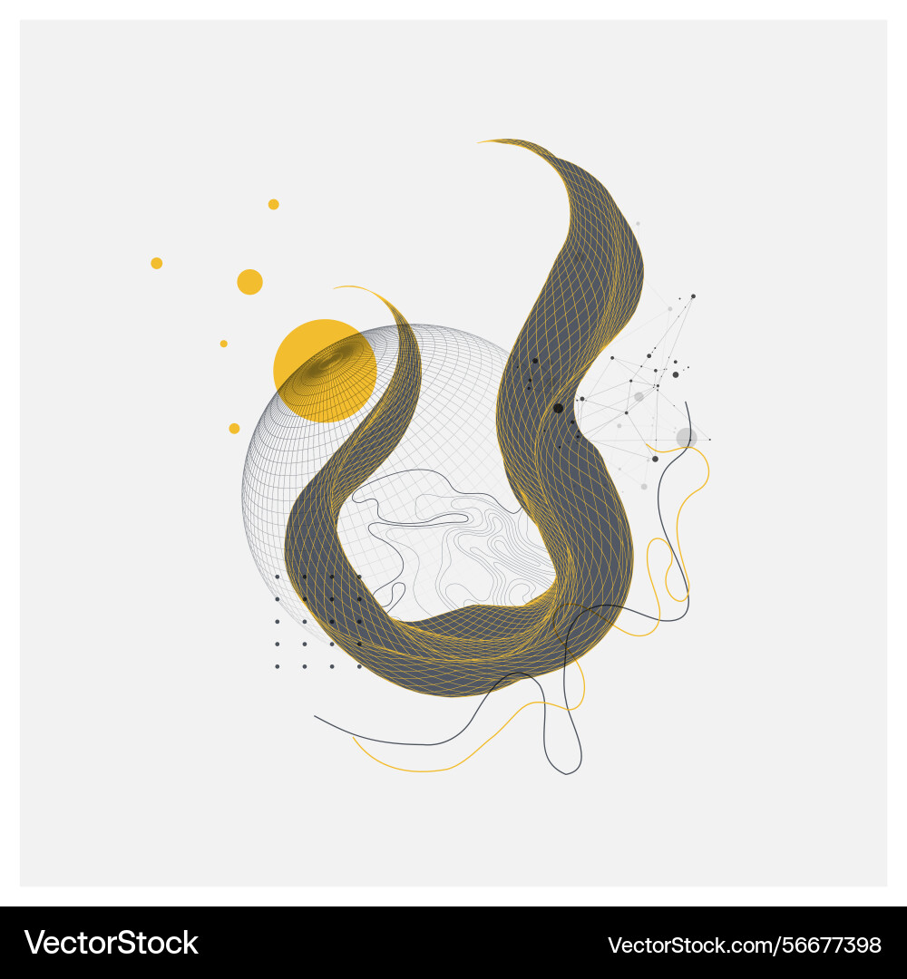 Abstract wireframe wave template for science Abstract wireframe wave template for science vector image