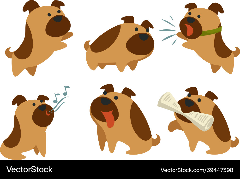 Barking dog canine animal pet with newspaper Barking dog canine animal pet with newspaper vector image