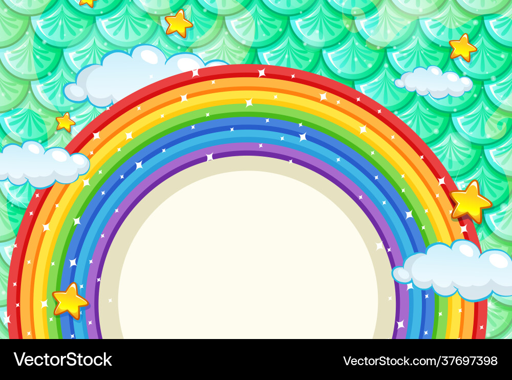 Blank Banner mit Regenbogenrahmen auf grünem Fisch Blank Banner mit Regenbogenrahmen auf grünem Fisch vektorbild