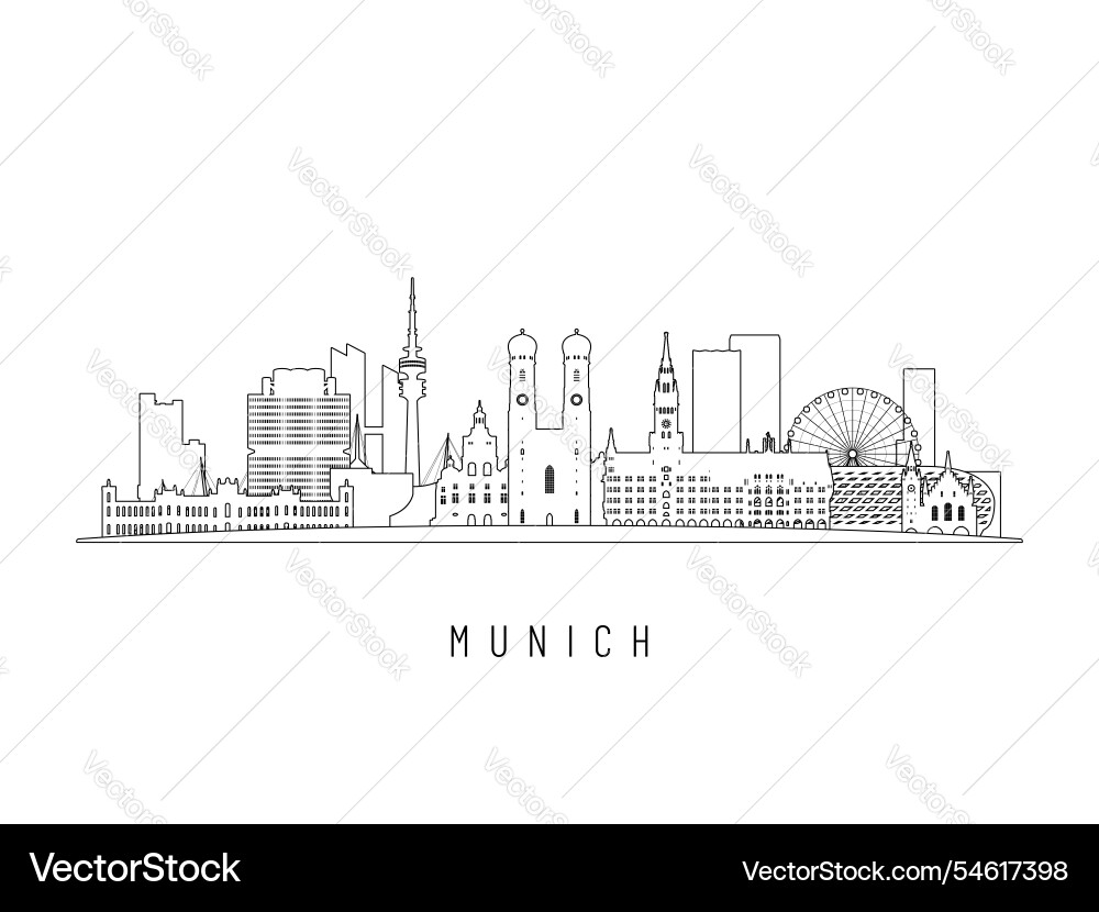 Detailed munchen skyline munich Detailed munchen skyline munich vector image