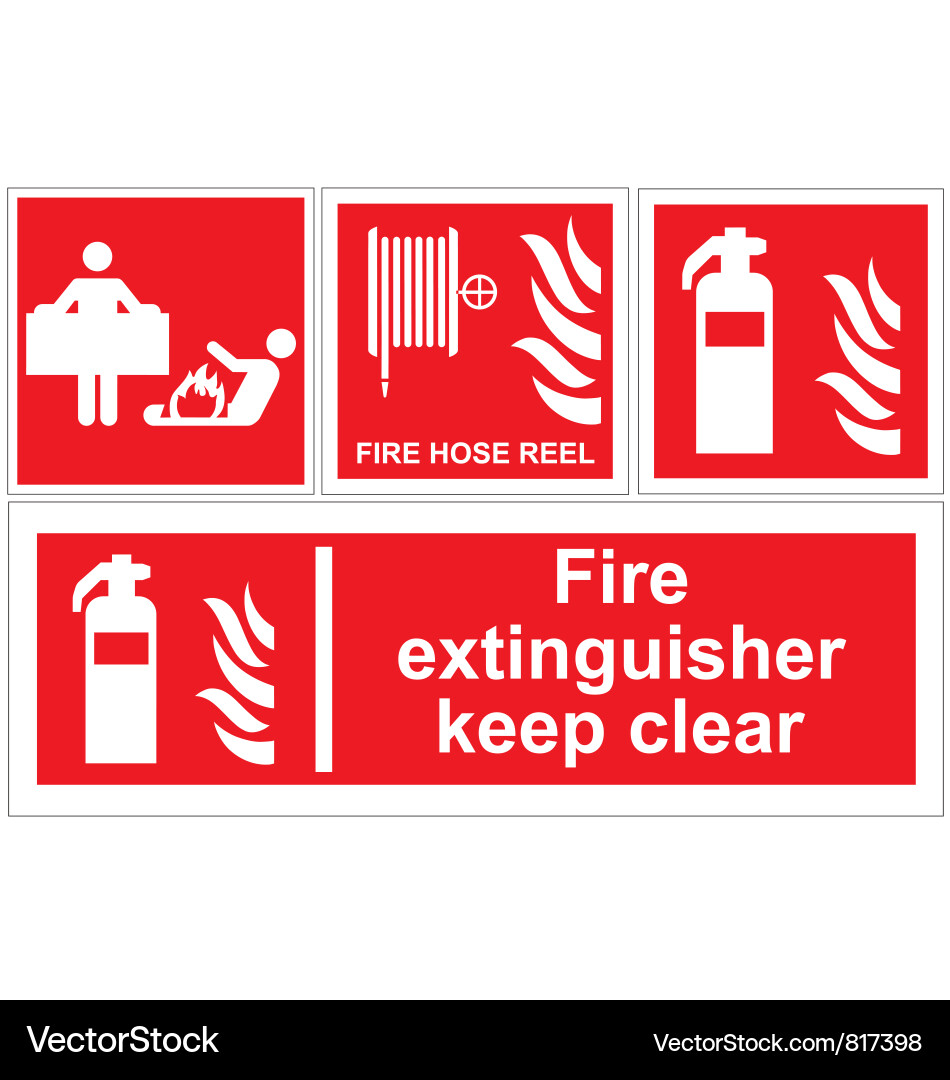 Fire extinguisher signs vector image