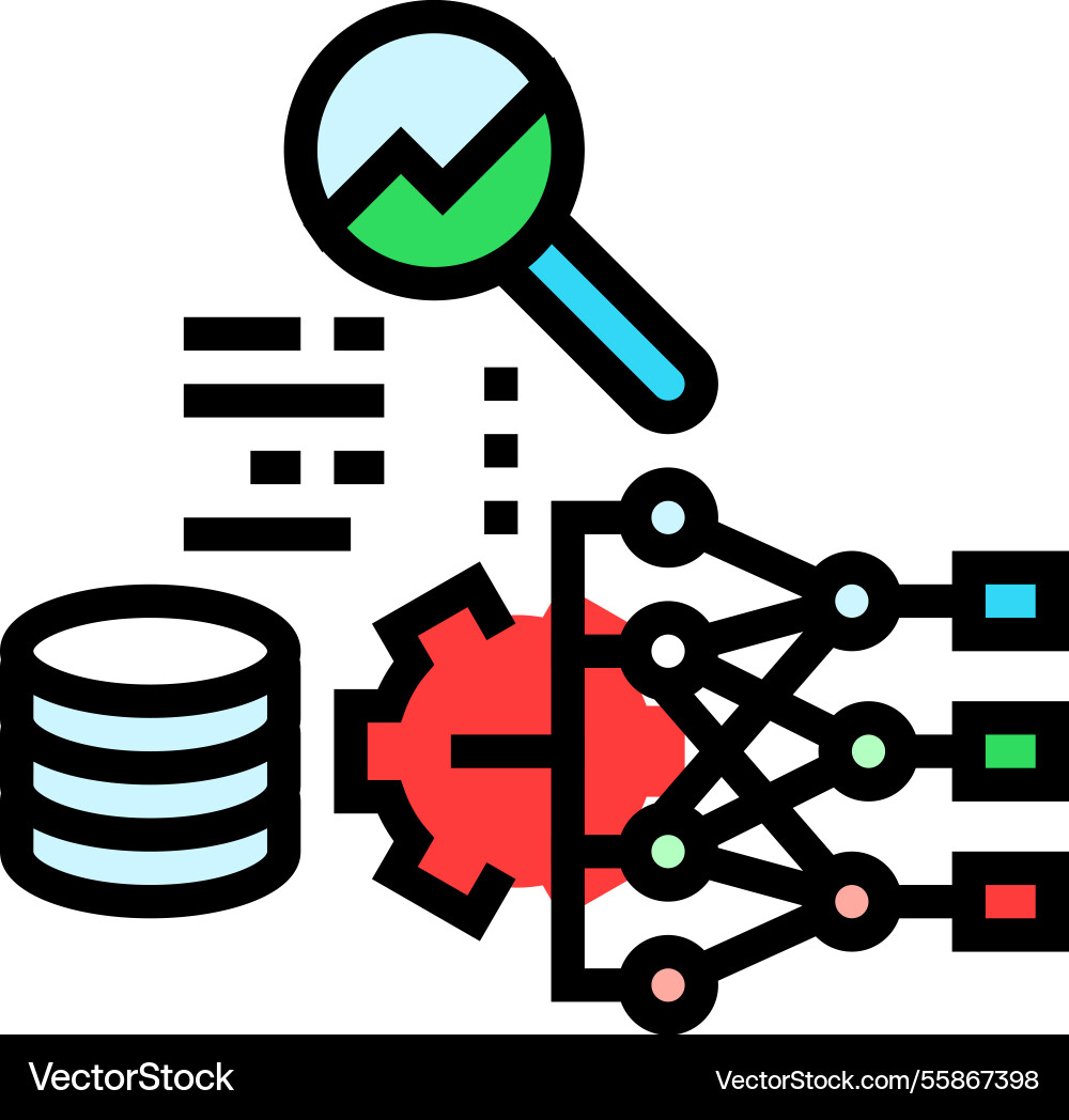 Predictive analytics machine learning color icon vector image