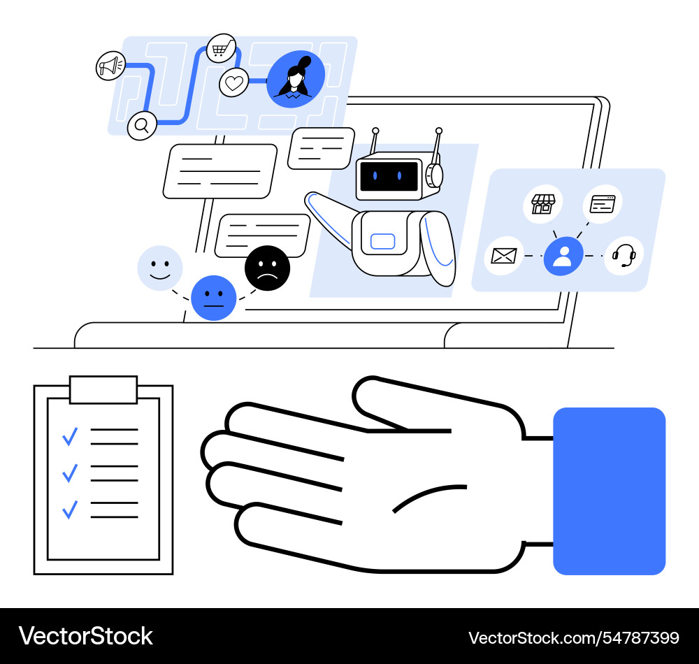 Ai-powered chatbot and communication tools Ai-powered chatbot and communication tools vector image