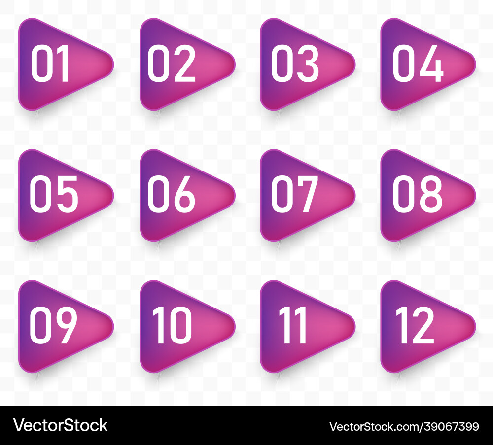 Arrow bullet point triangle flags with colorful Arrow bullet point triangle flags with colorful vector image