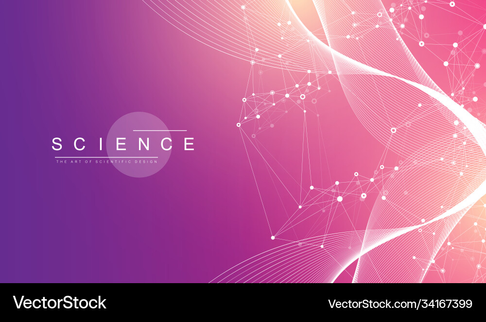 Big genomic data visualization dna helix Big genomic data visualization dna helix vector image