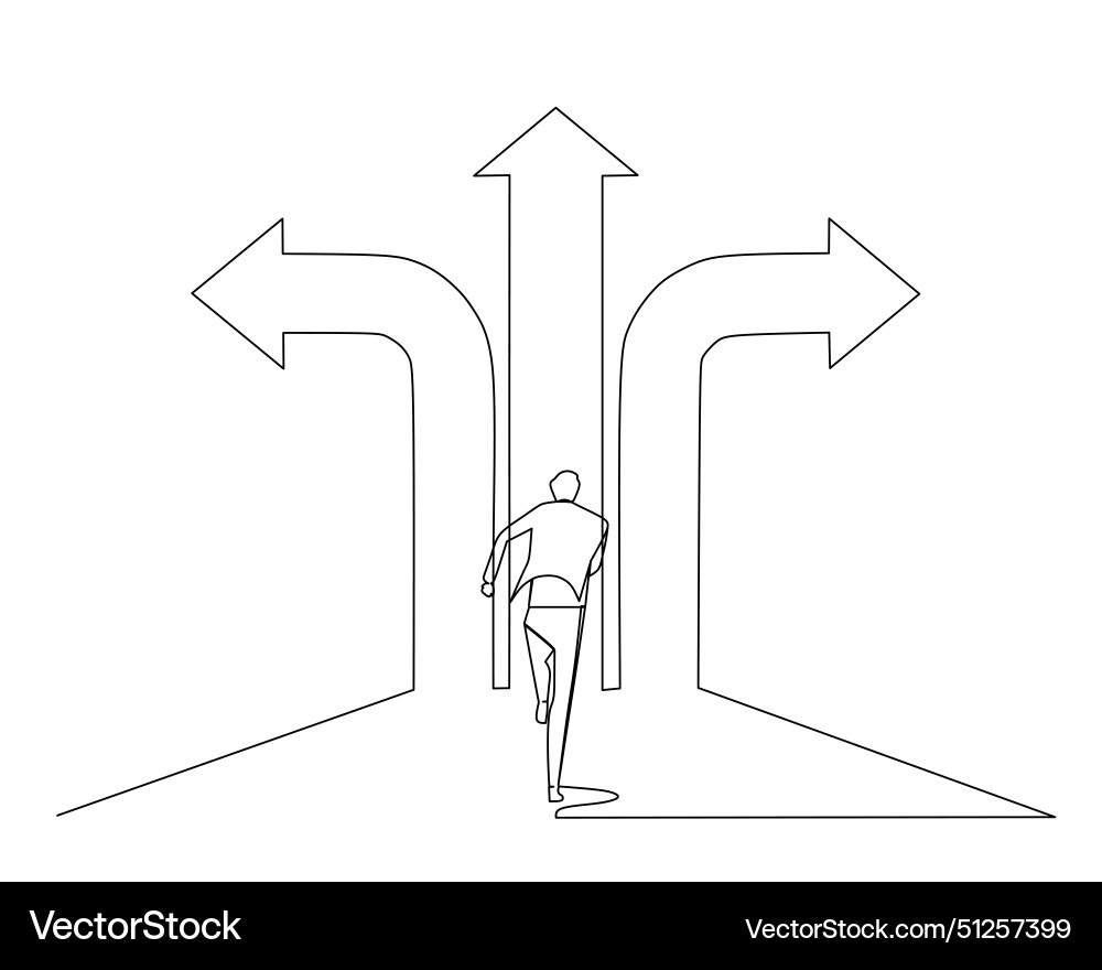 Businessman Running with Multiple Paths vector image