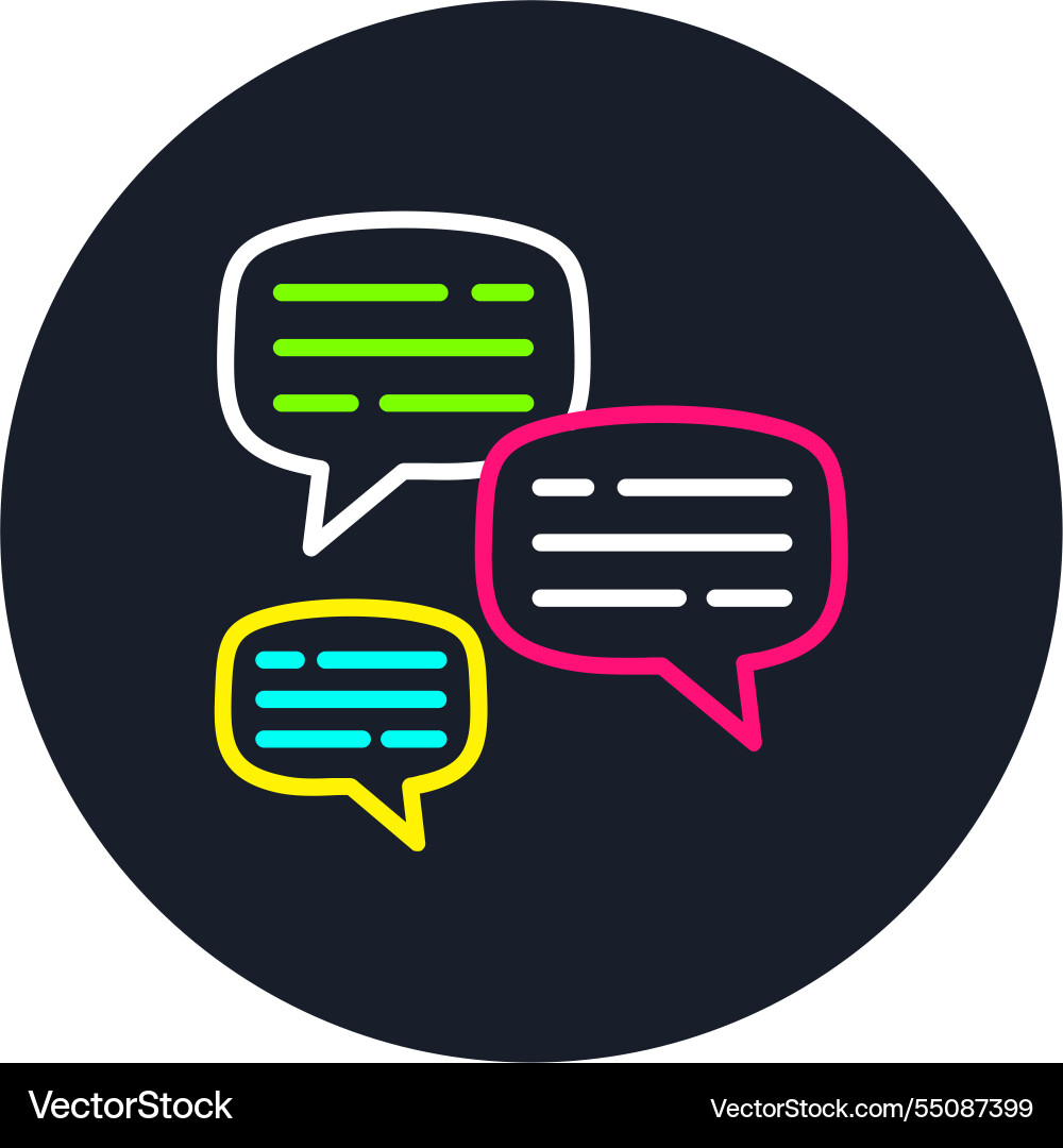 Comment line multi color icon Vector Image