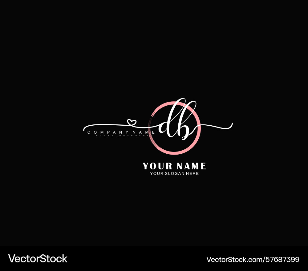 Db initial logo design with floral Vector Image