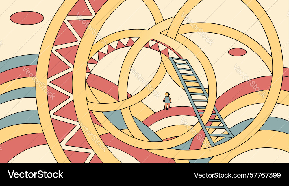 Dynamic abstract geometric pattern with funfair Vector Image