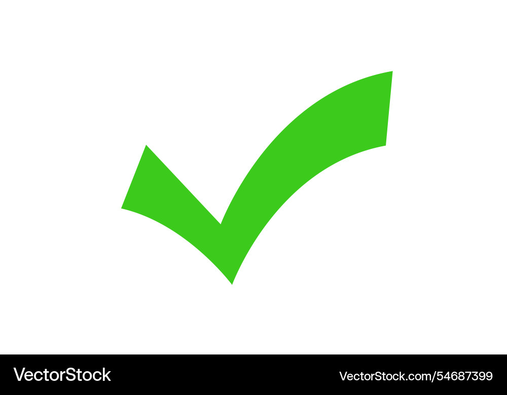 Green check mark symbol for confirmation Vector Image