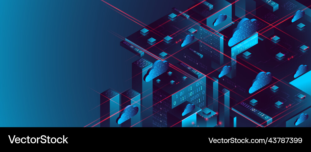 Isometric big data flow processing concept Isometric big data flow processing concept vector image