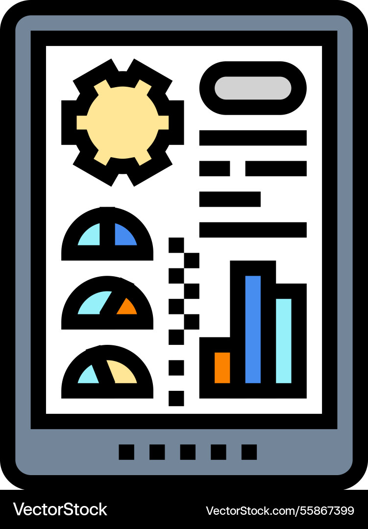 Predictive maintenance dashboard color icon Predictive maintenance dashboard color icon vector image