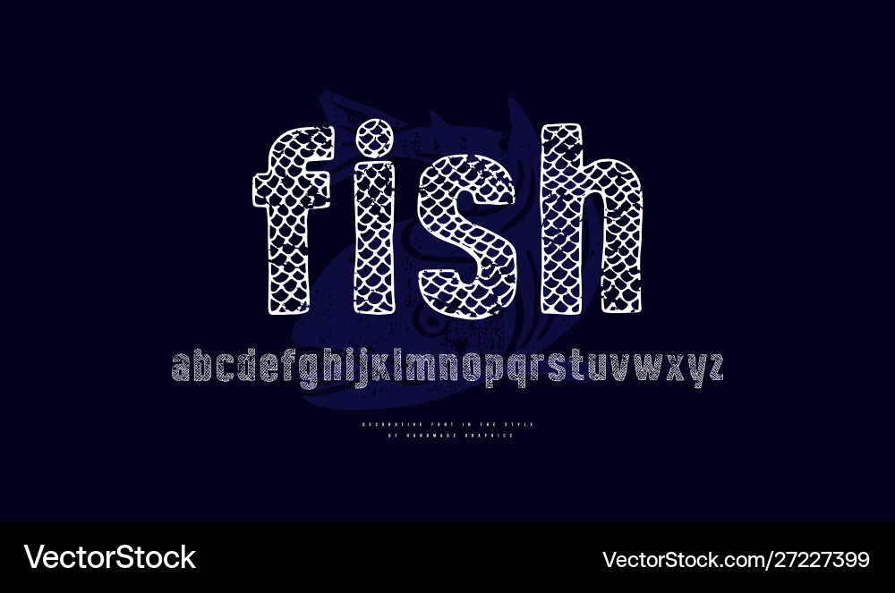 Sans serif font in style handmade graphics vector image