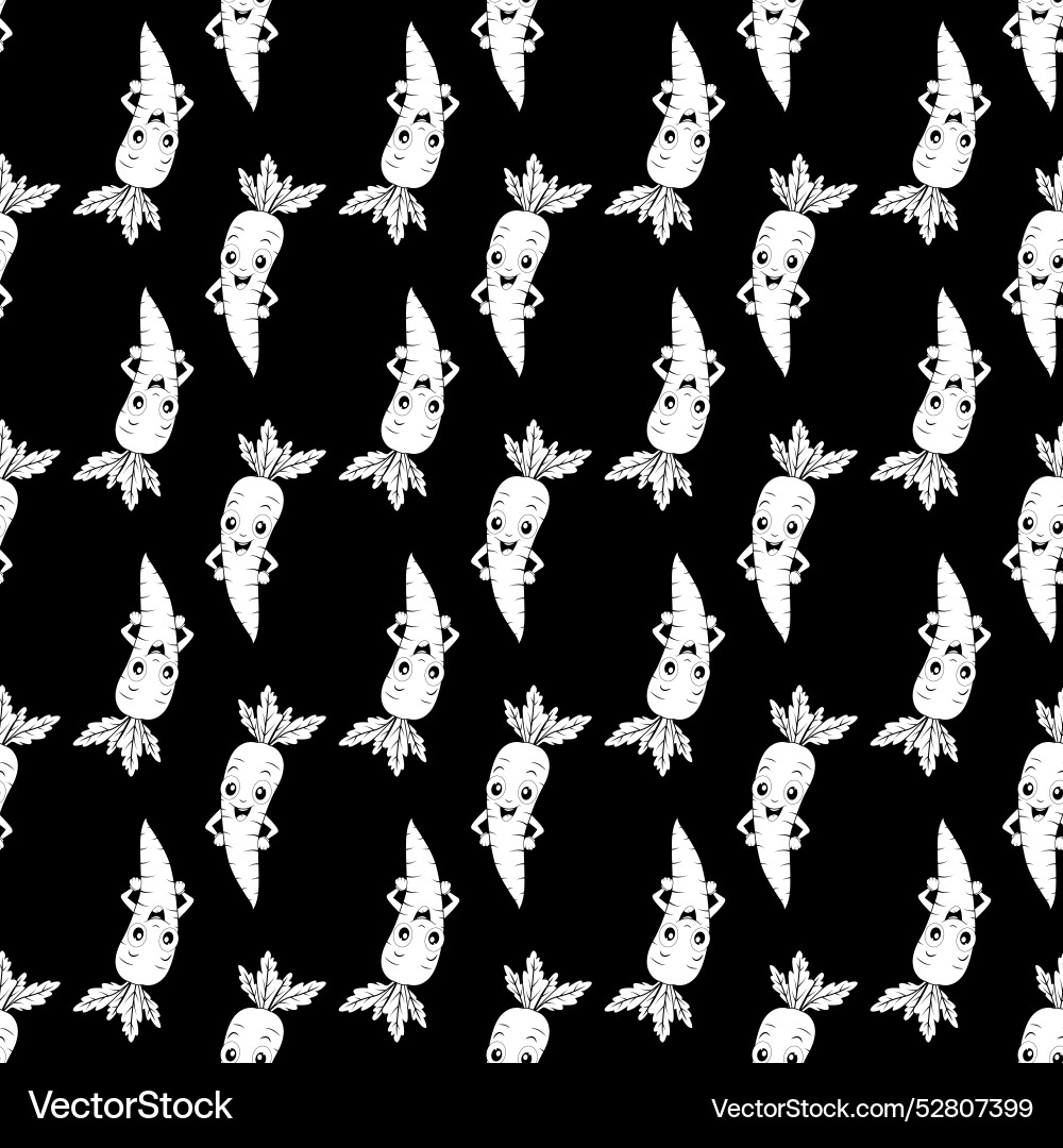 Seamless pattern with fun carrots Seamless pattern with fun carrots vector image