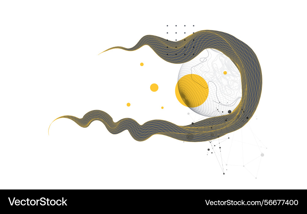 Abstract wireframe wave template for science Abstract wireframe wave template for science vector image