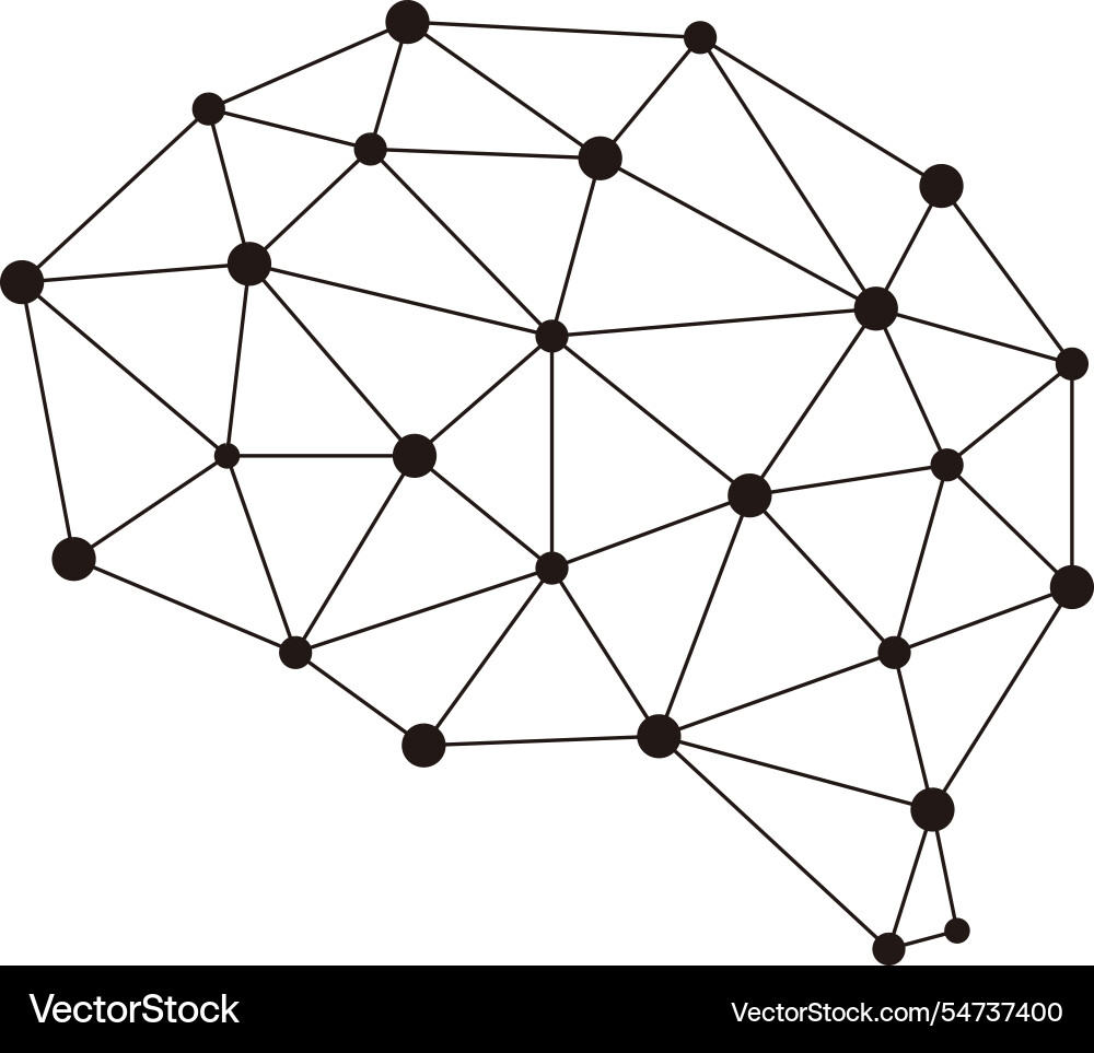 Artificial intelligence concept neuron and grid Artificial intelligence concept neuron and grid vector image