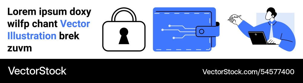 Digital security and online transactions with lock Digital security and online transactions with lock Vector Image