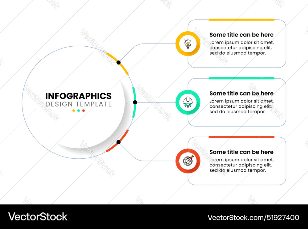 Infographic template circle with title connected Vector Image