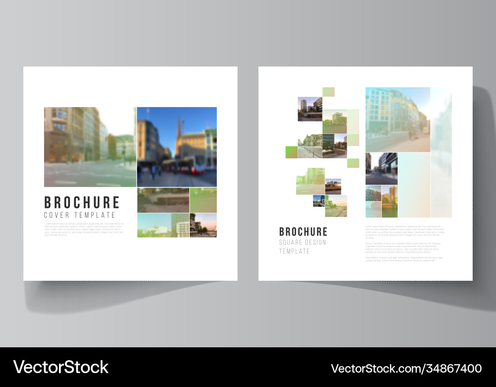 Layout two square format covers design Layout two square format covers design vector image