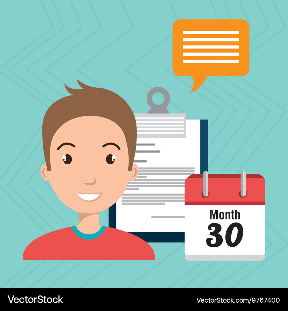 Man with papers isolated icon design Vector Image