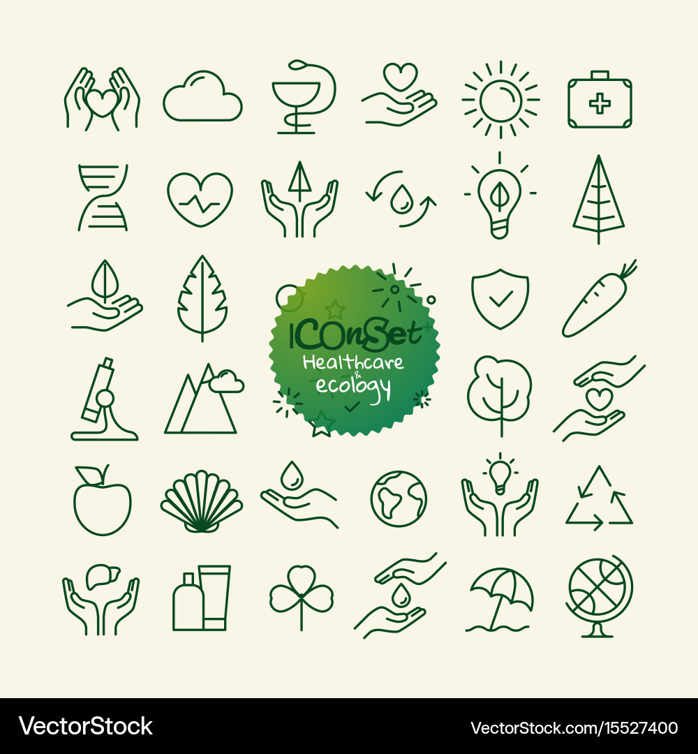 Modern Outline Icon Set - Diverse Collection vector image