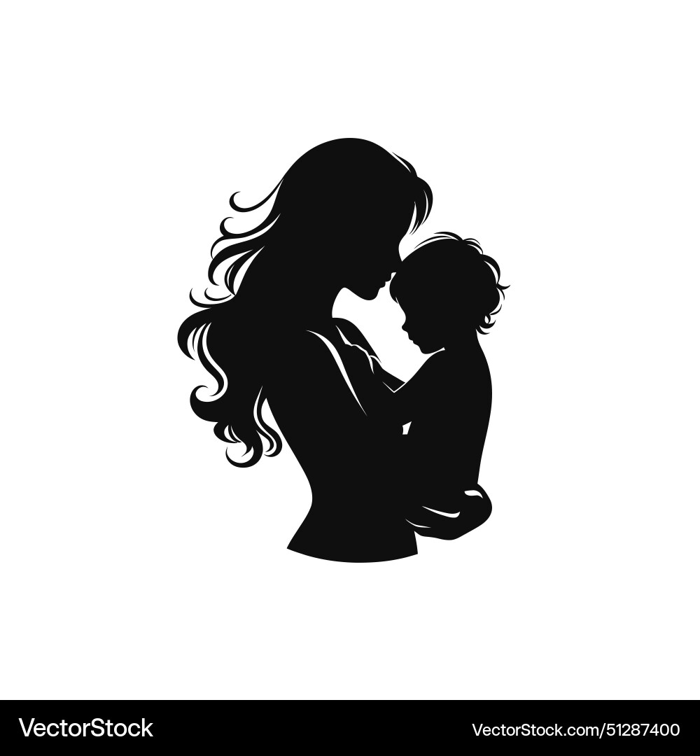 Mutter und Baby Silhouette Mutter und Baby Silhouette vektorbild