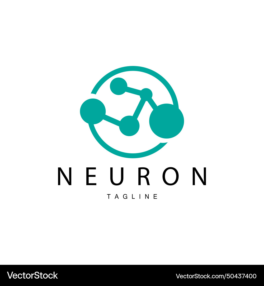 Neuron logo cel dna network and particle Vector Image