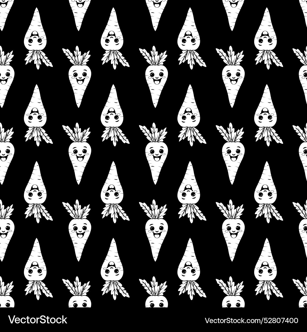 Seamless pattern with fun carrots Seamless pattern with fun carrots vector image