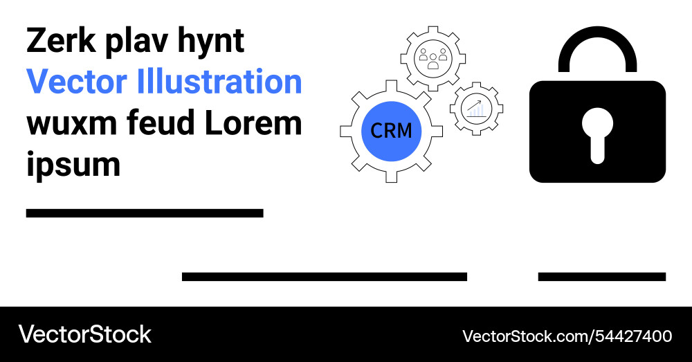 Secure crm integration gear with lock symbol Secure crm integration gear with lock symbol vector image