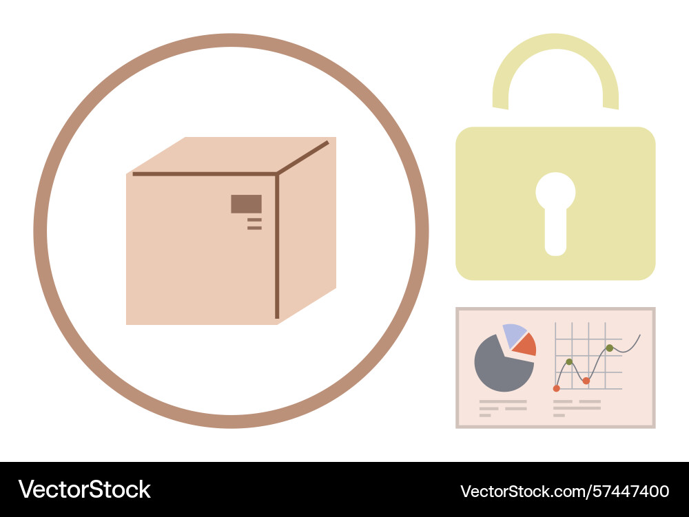 Secure package delivery with data analysis Secure package delivery with data analysis Vector Image