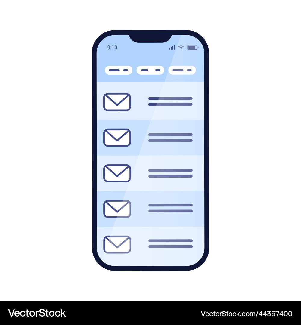 Table top view smartphone screen mobile device Table top view smartphone screen mobile device vector image