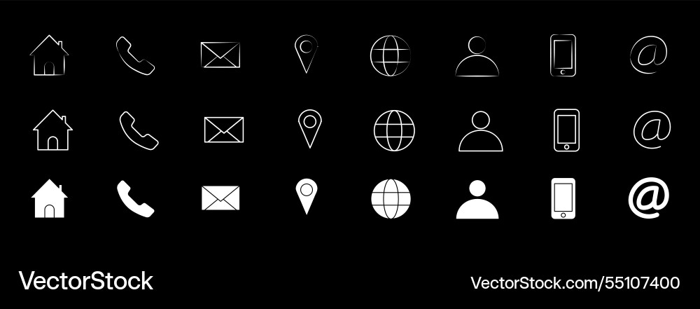 Website set icon for computer and mobile vector image