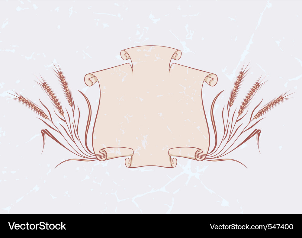 Wheat Scroll Banner Vector Image