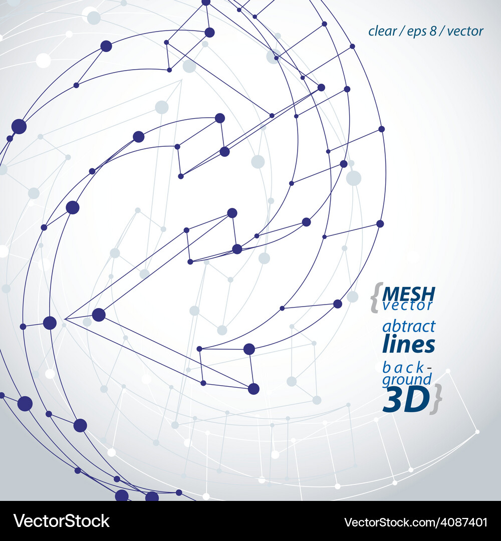 3D Mesh Network Connection Vector Image