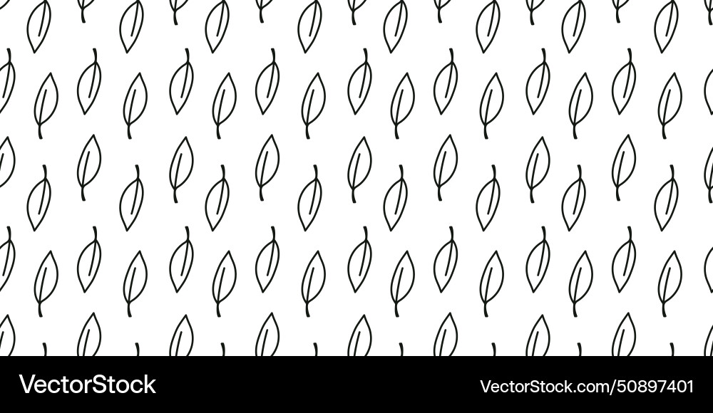 Abstract outlined leaves seamless pattern hand Vector Image