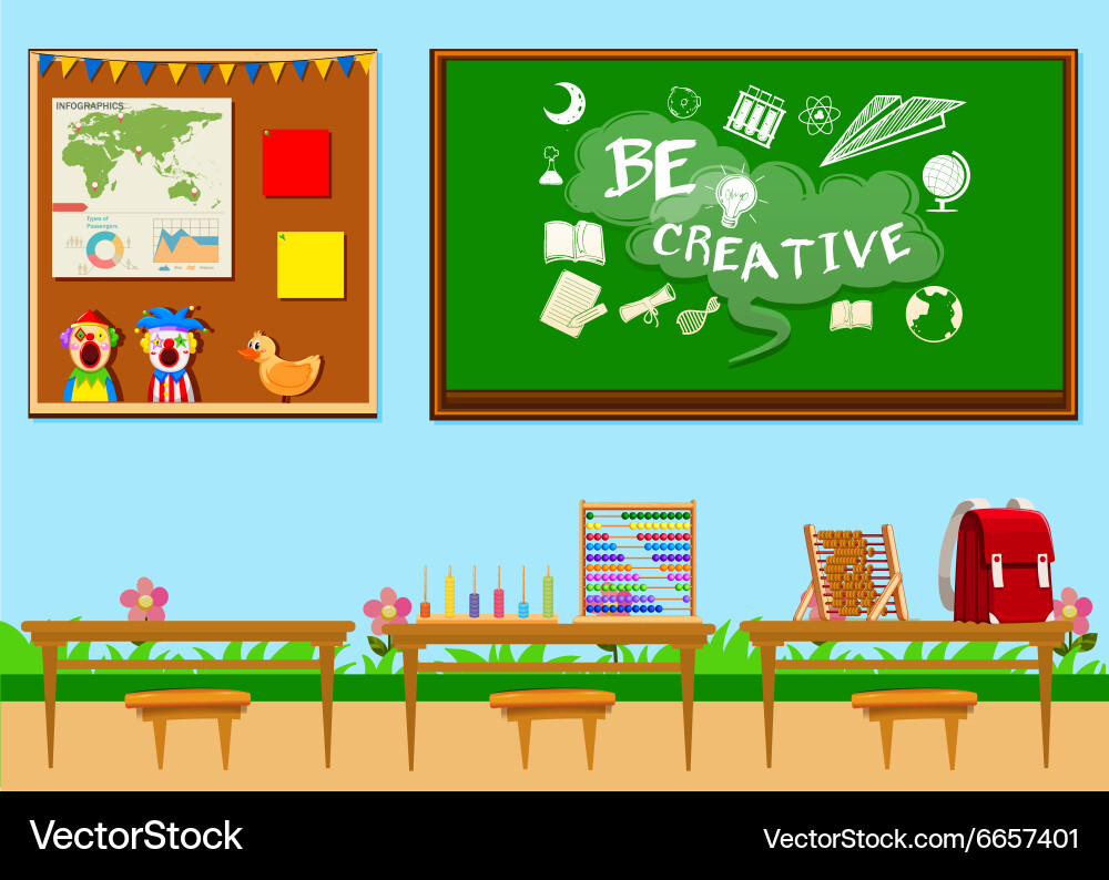 Classroom full of objects vector image