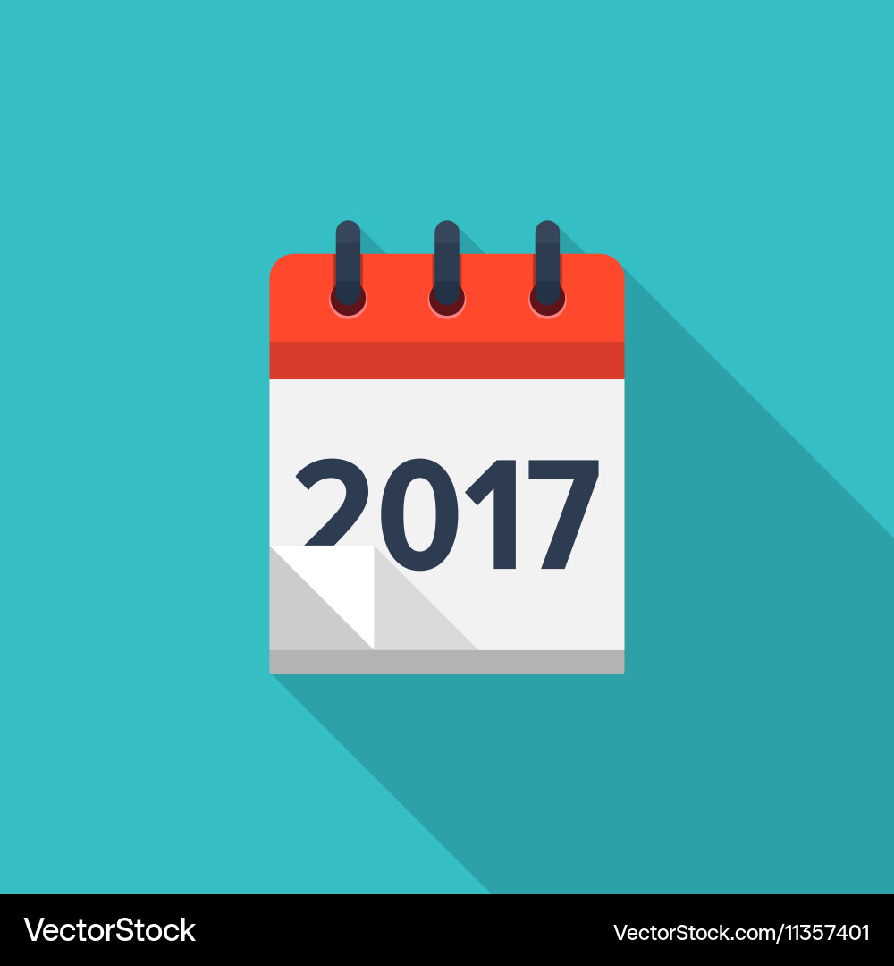 Flat calendar icon date and time background new vector image