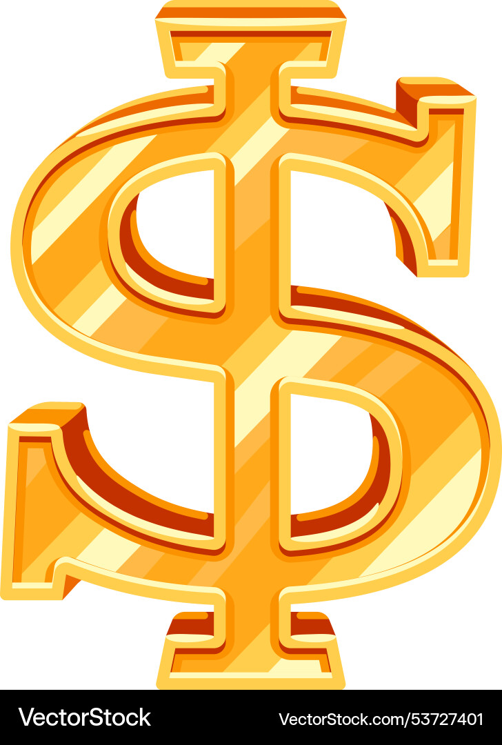 Golden Dollar Zeichen Geld Symbol Währung Symbol Golden Dollar Zeichen Geld Symbol Währung Symbol vektorbild