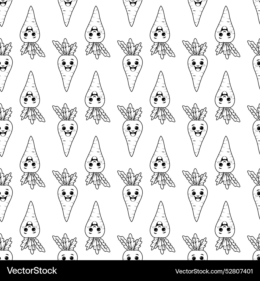 Seamless pattern with fun carrots Seamless pattern with fun carrots Vector Image