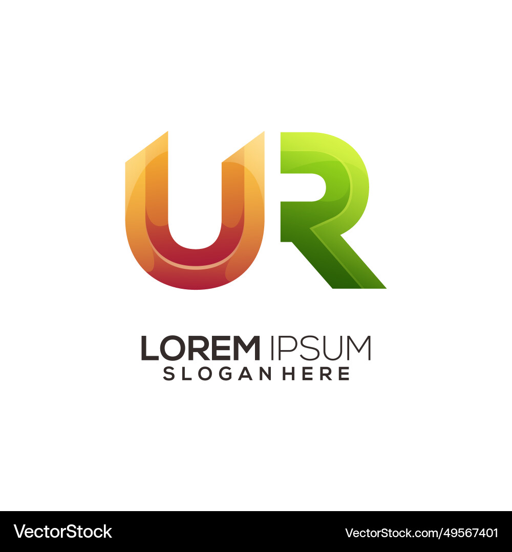 Ur Initialen Brief Welle bunten Gradienten-Logo Ur Initialen Brief Welle bunten Gradienten-Logo vektorbild