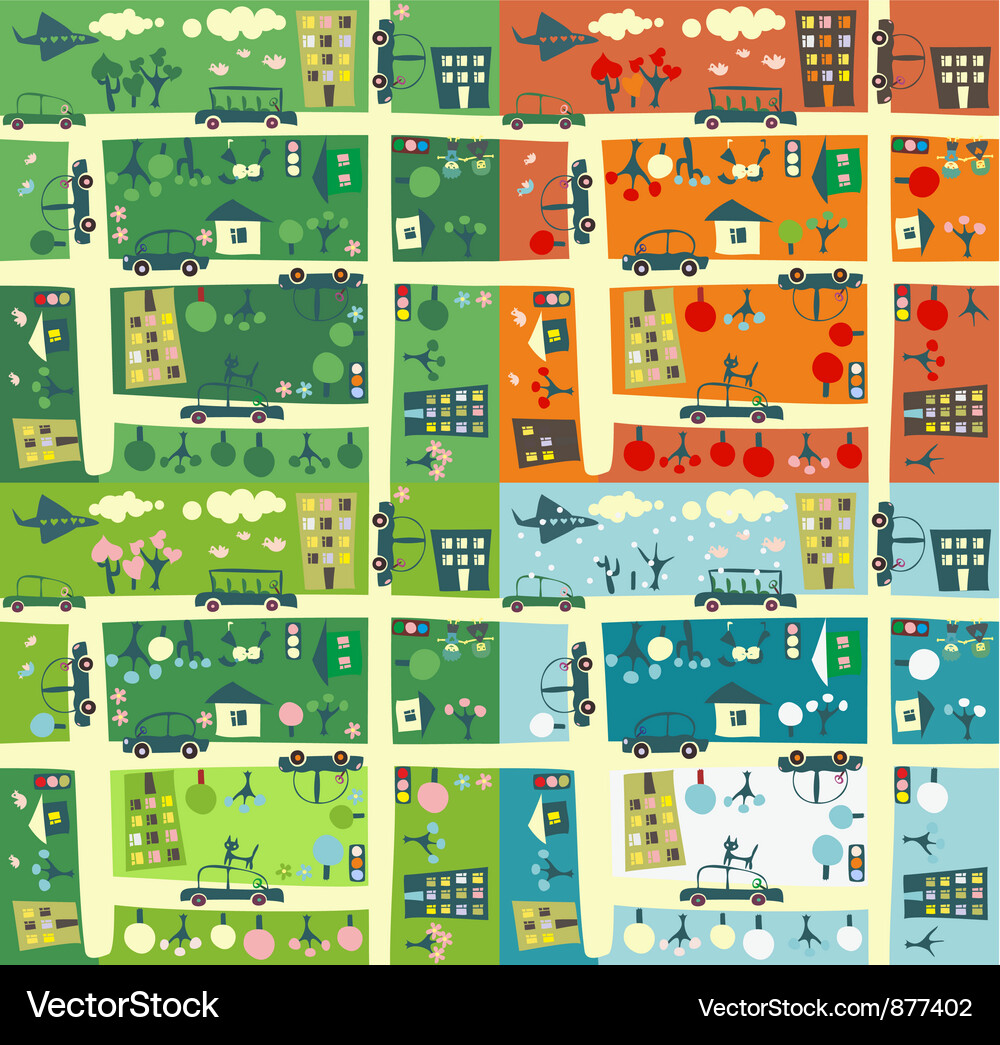 Cityscape Map Pattern Vector Image