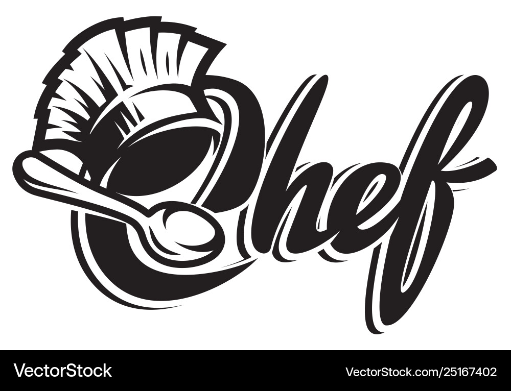 Monochrome template for a menu with chef vector image