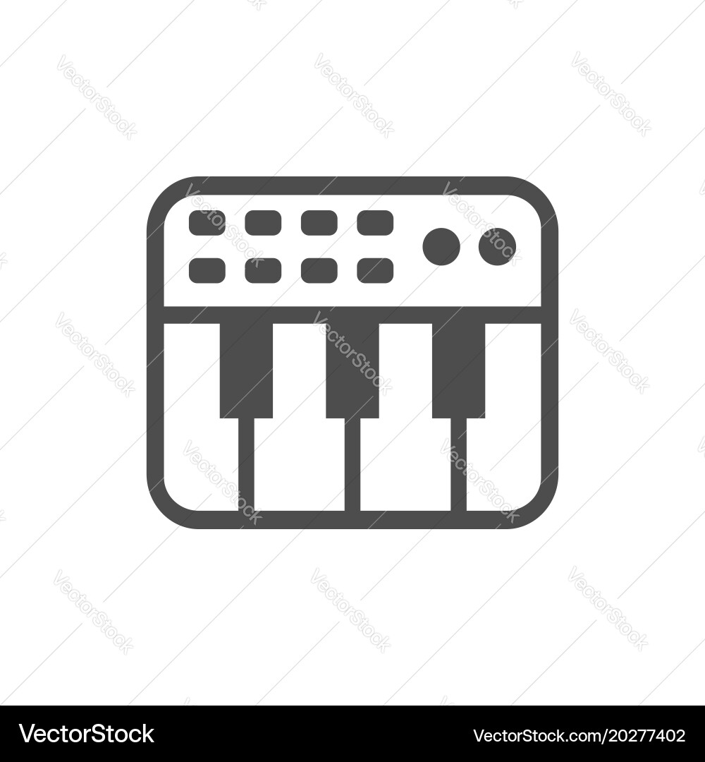 Simple Midi Keyboard Icon vector image