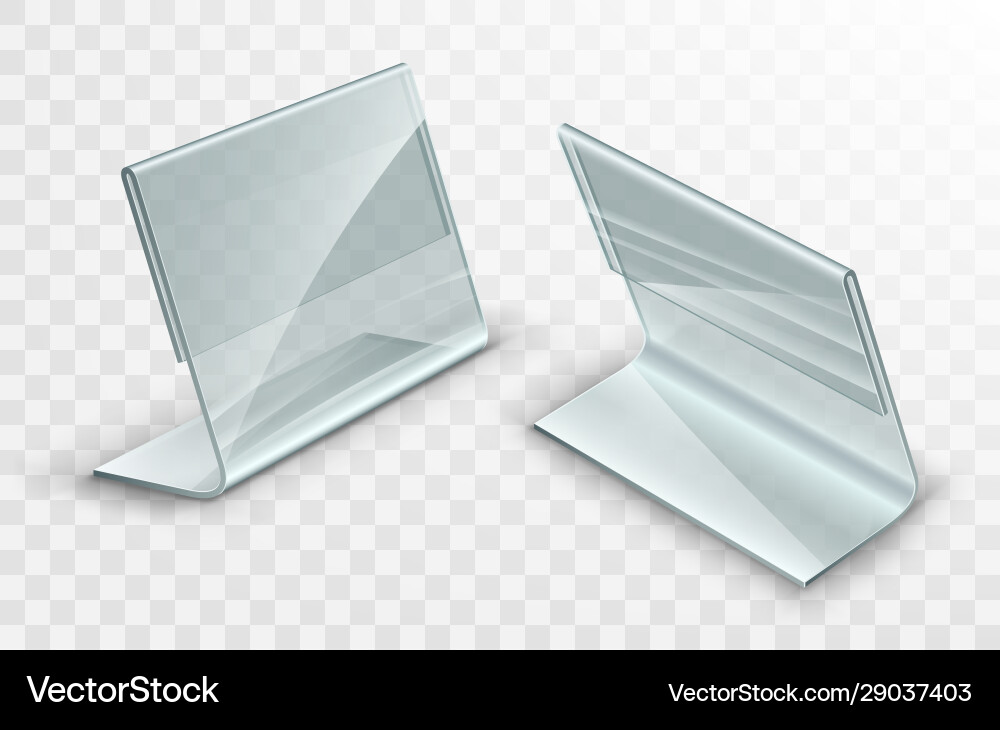 Acryltisch Displays Set Glas oder Kunststoffkarte Acryltisch Displays Set Glas oder Kunststoffkarte vektorbild