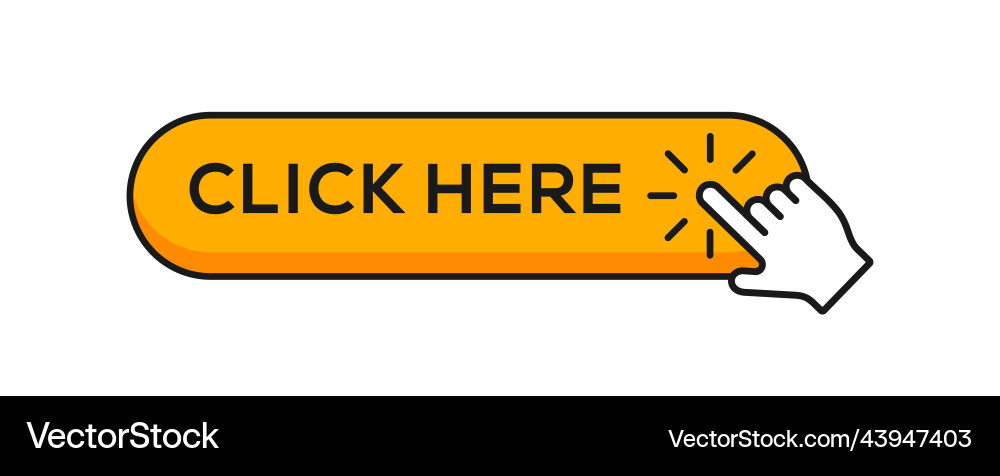 Click Here Button - Hand Pointer vector image
